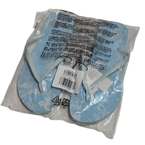 Gap Logo Flip Flops Sandals Light Blue White Pattern Women's 9 NWT - Picture 6 of 13